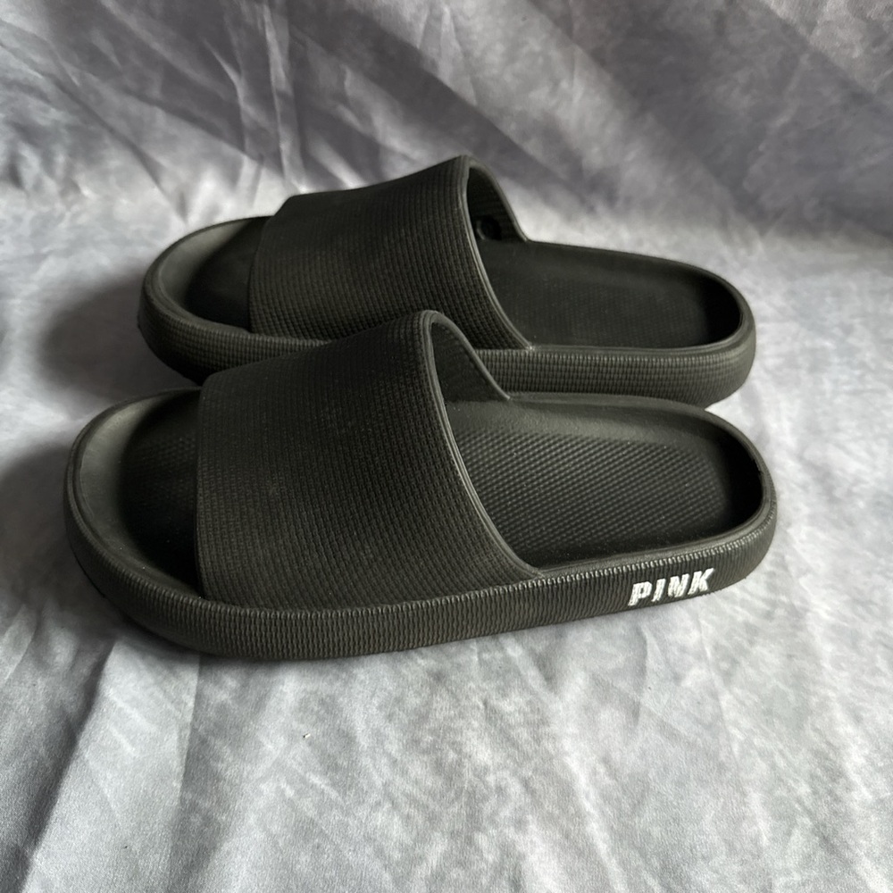 PINK Victoria's Secret Black Slippers